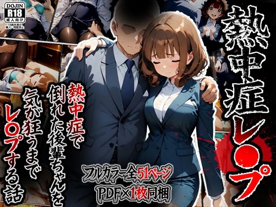 ＜同人＞ 熱中症で倒れた後輩ちゃんをレ〇プする話 『マンガ』