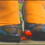 『フェチ』 パンプスのツマ先とヒールがイモリの頭を踏み潰す！ 「DUGA」