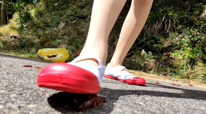 『フェチ』 めいちゃんのコスプレ、上履きでザリガニCRUSH VOL1...