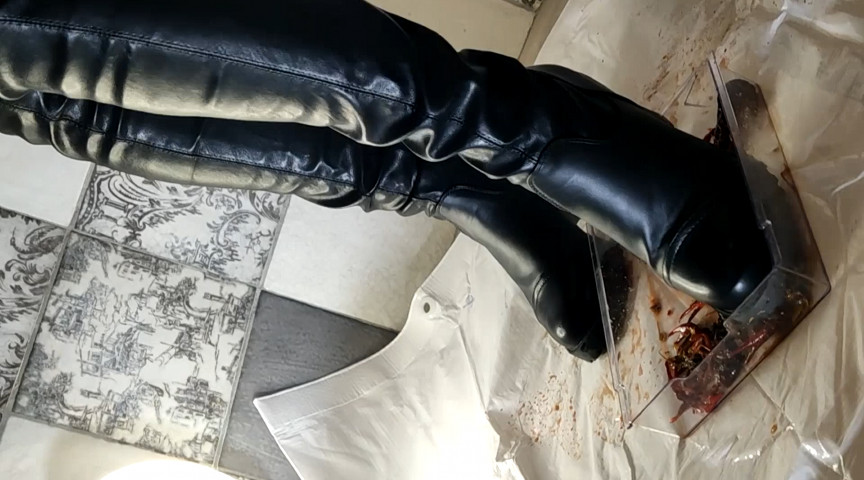 『フェチ』 あみちゃんのマーチングバンドでザリガニ駆除黒ブーツ編 「D...