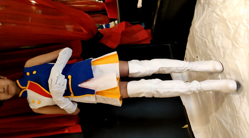 『フェチ』 カラーガード隊めいちゃんの白ブーツでクワガタCRUSH 「...