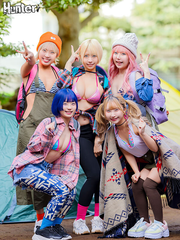 《ギャル》 エロ過ぎるソロキャンGALとテントで数珠繋ぎ中出しFUCK...