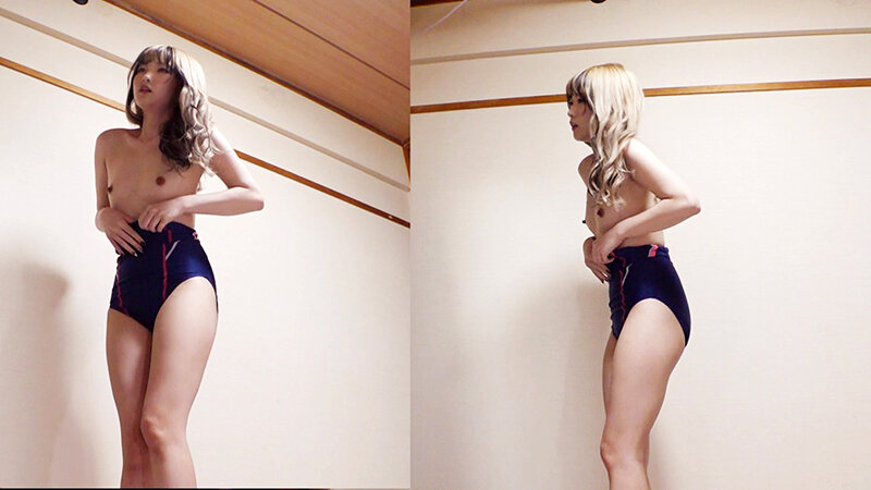 ＜熟女＞ 日泉舞香 濡れてテカってピッタリ密着 神競泳水着 ロリ可愛い...