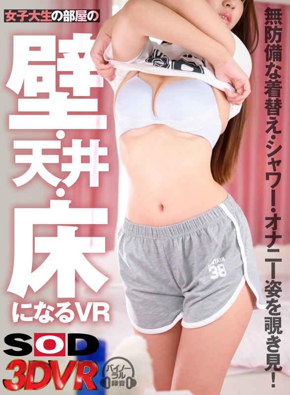 ＜盗撮＞ 【VR】女子大生の部屋の壁・天井・床になるVR 無防備な着替...
