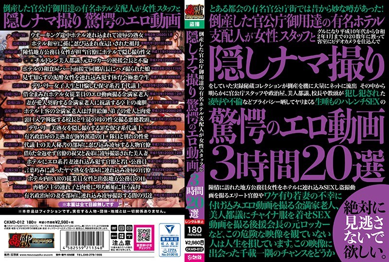 ＜盗撮＞ 倒産した官公庁御用達の有名ホテル支配人が女性スタッフと隠しナ...
