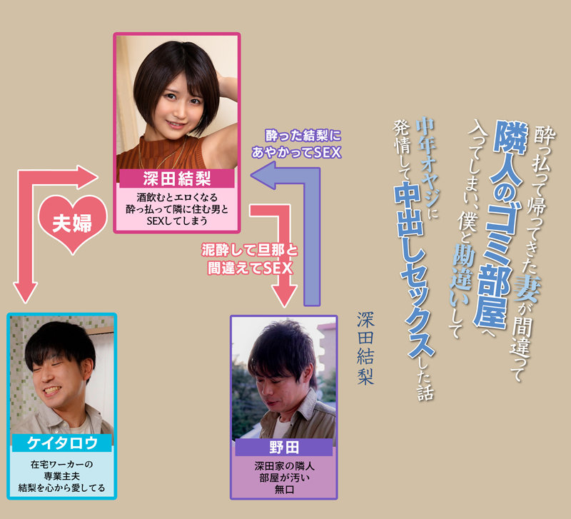 『人妻』 酔っ払って帰ってきた妻が間違って隣人のゴミ部屋へ入ってしまい...