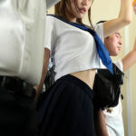 『巨乳』 制服から覗く異様に長い手脚と規格外の170cm高身長は公衆の面前で痴●沼に晒される 渡部ほの 【FANZA】