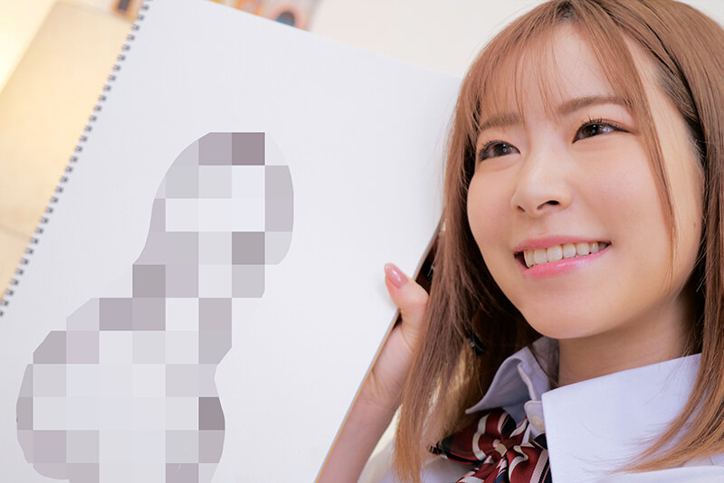 ＜素人＞ 激カワ女子校生が挑戦！じっくりち○ぽをデッサンしてもらえませ...