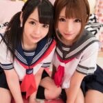 ＜チラリ＞ 【VR】ロリJ●リフレ Wフェラからの顔射 『FANZA』