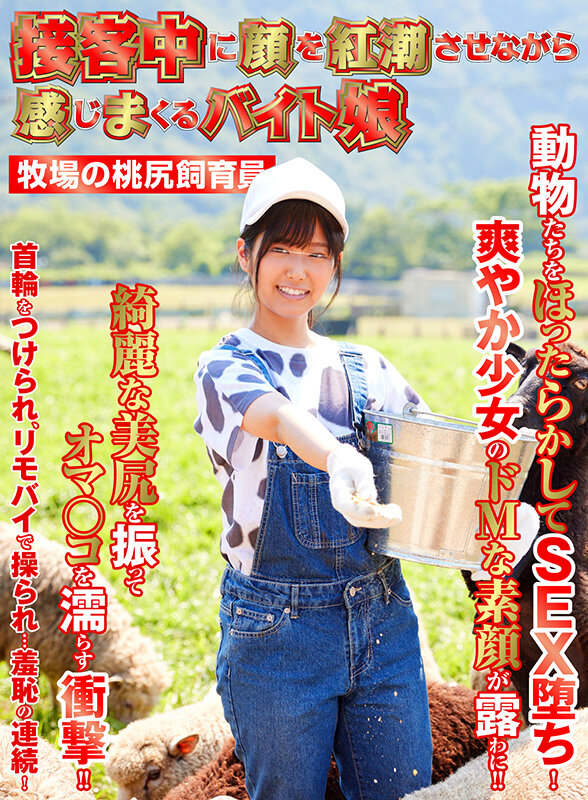 『高画質』 接客中に顔を紅潮させながら感じまくるバイト娘 牧場の桃尻飼...