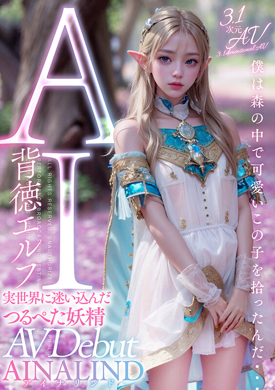 『高画質』 【3.1次元】AI背徳エルフ 実世界に迷い込んだつるぺた妖...