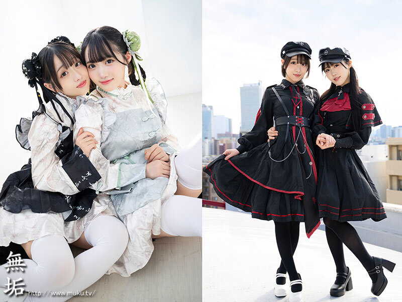 『高画質』 新気鋭ロ●ータ服の仲良し2人組。百合に挟まり乱れさせる発情...