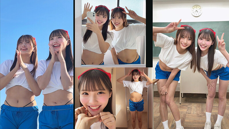 『高画質』 体育祭W痴女ハーレム 開放的なイケイケ美少女2人に挟み撃ち...